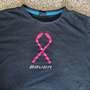 Bauer Pink hockey sticks tee unisex Sz M